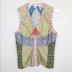 Anthropologie Byron Lars Patchwork Peasant Tank
